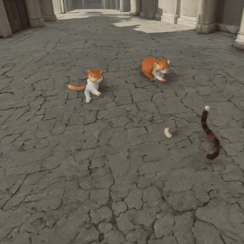 Prompt: a very cute cat going crazy, unreal engine, path tracing