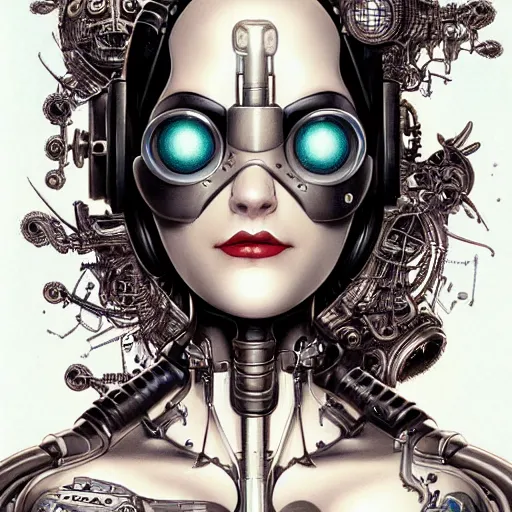 Image similar to Lofi portrait of cyborg, Pixar style by Joe Fenton and Stanley Artgerm and Tom Bagshaw and Tim Burton