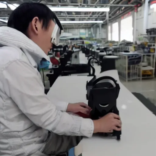 Image similar to chinese factory worker plays vr for the first time