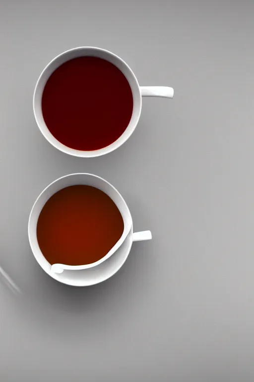 Prompt: a cup of tea inside a spoon non realistic render blender 3 d