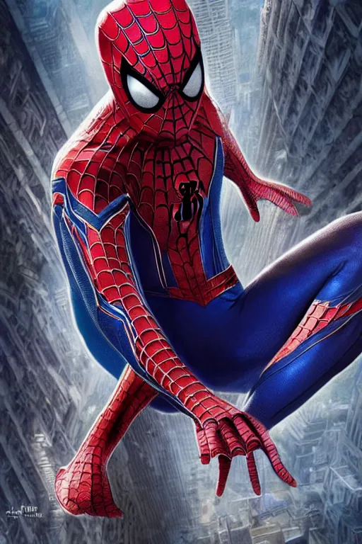 Image similar to majestic and regal portait of filipino spiderman, marvel, perfect face, beautiful, intricate, epic, elegant, fantasy, highly detailed, digital painting, hard focus, beautiful volumetric lighting, epic light, ultra detailed, by leesha hannigan, ross tran, thierry doizon, kai carpenter, ignacio fernandez rios