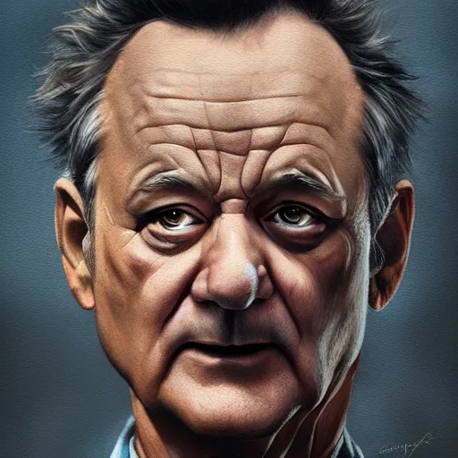 Prompt: close up portrait of bill murray as batman, dramatic light, painted by stanley lau, painted by greg rutkowski, painted by stanley artgerm, digital art, trending on artstation