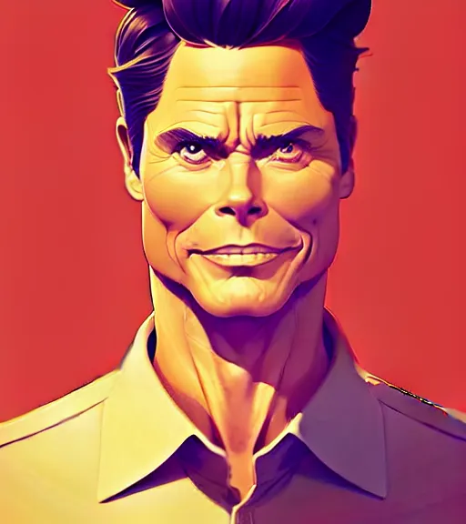 Image similar to icon stylized minimalist rob lowe as margarine, loftis, cory behance hd by jesper ejsing, by rhads, makoto shinkai and lois van baarle, ilya kuvshinov, rossdraws global illumination