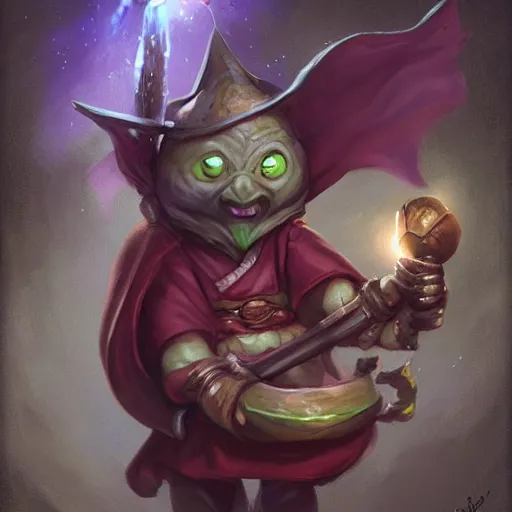 Image similar to cute little anthropomorphic eggplant, wielding a magic staff, tiny, small, short, wizard robe, cute and adorable, pretty, beautiful, dnd character art portrait, matte fantasy painting, deviantart artstation, by jason felix by steve argyle by tyler jacobson by peter mohrbacher, cinema