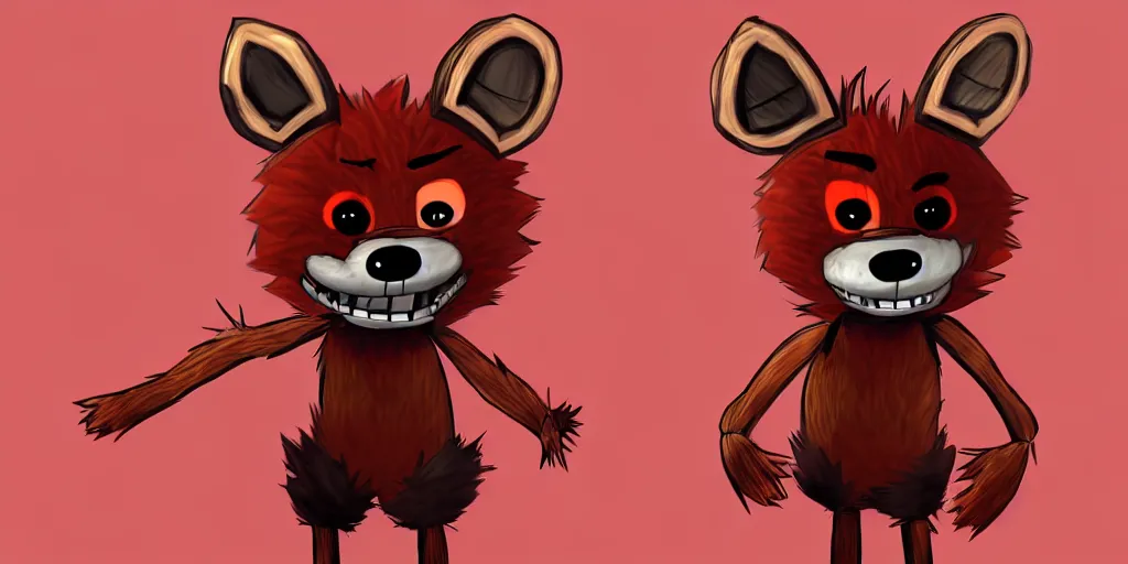 Prompt: Foxy from five nights at freddy's, concept art