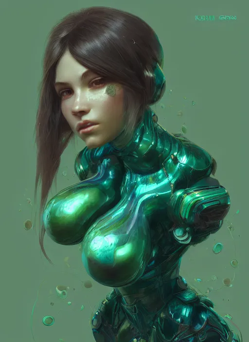 Prompt: female green and teal venon, naturel, hyper detailed, digital art, trending in artstation, cinematic lighting, studio quality, smooth render, unreal engine 5 rendered, octane rendered, art style by klimt and nixeu and ian sprigger and wlop and krenz cushart