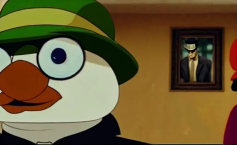 Image similar to frame from pepe detective movie