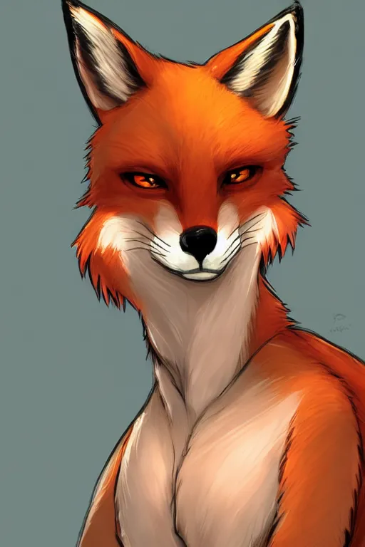 Image similar to a fox fursona, trending on artstation, by kawacy, furry art, digital art