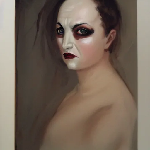 Image similar to portrait of a woman in the style of michael hussar