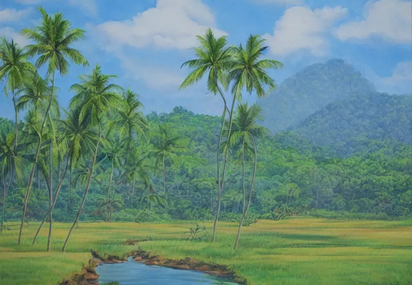 Prompt: sri lankan landscape, painting by david painter,