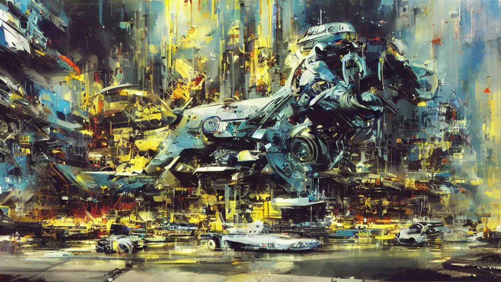 Image similar to A Science Fiction artwork by John Berkey