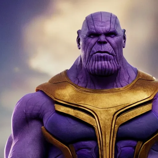 Image similar to thanos, purple skin, josh brolin, clerical clothes, full body shot, realistic, highly detailed