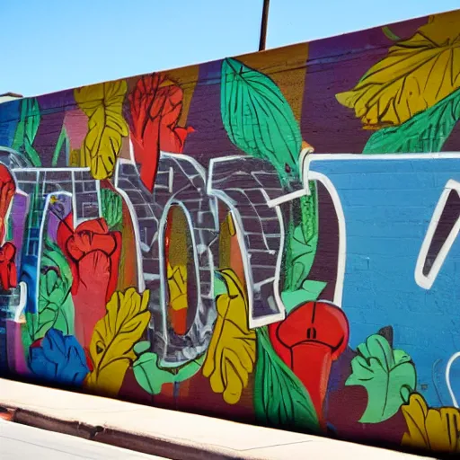 Prompt: a mural about downtown tucson, in style of street art