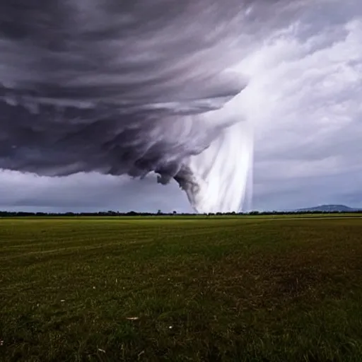 Prompt: an epic view of a tornado destroying a farmhouse