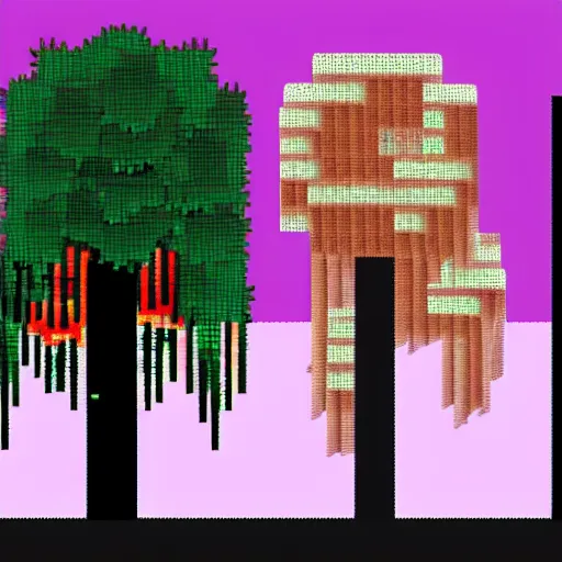 Image similar to pixel art tree, game concept art, tree sprite