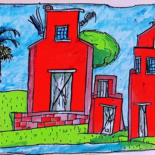 Prompt: buildings, village, town, drawn by dr. suess, colorful