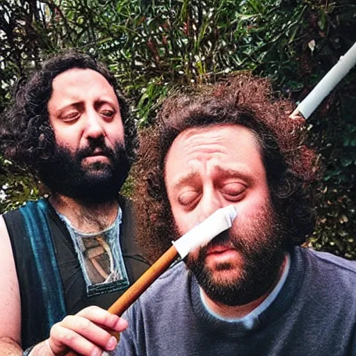 Image similar to “ dan bejar smoking a huge doobie ”