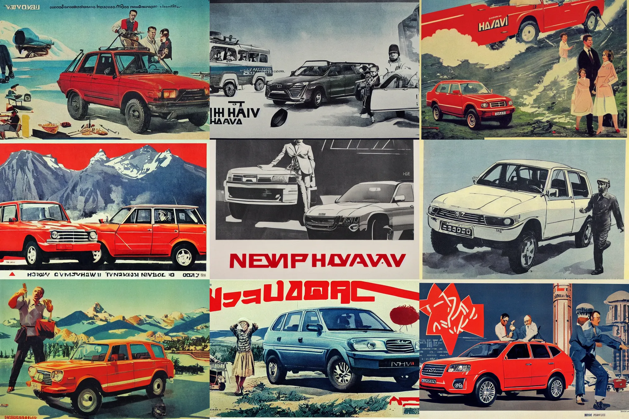 Prompt: advertising new modern haval on a soviet poster