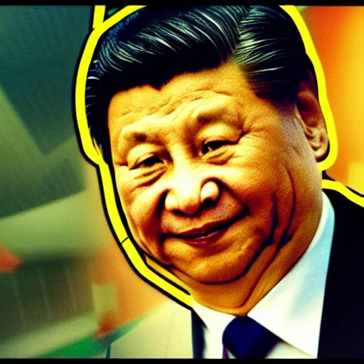 Prompt: xi jinping in a scanner darkly, award winning epic cinematic still, hdr