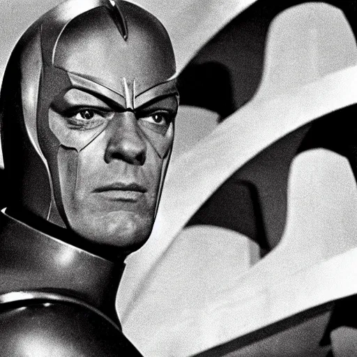 Image similar to magneto in a still from the tv show'batman'( 1 9 6 6 )