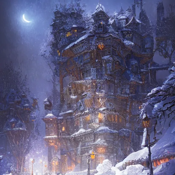 Prompt: Night Snow at Kambara, fantasy artwork, award winning, very very very very very very very very very very very very very very beautiful, hyper detailed, studio lighting, artstation.