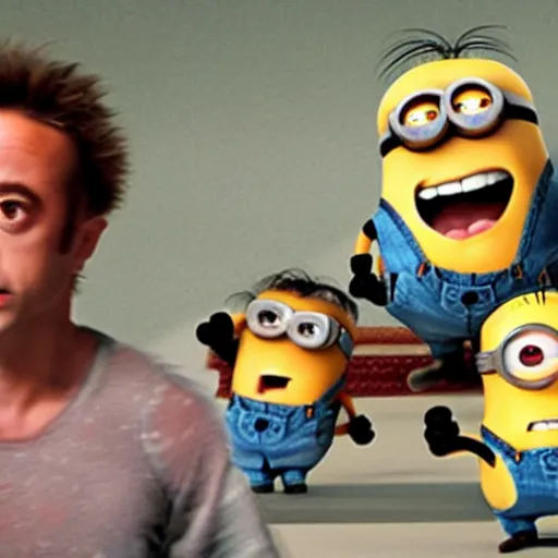 Prompt: fight club movie with minions