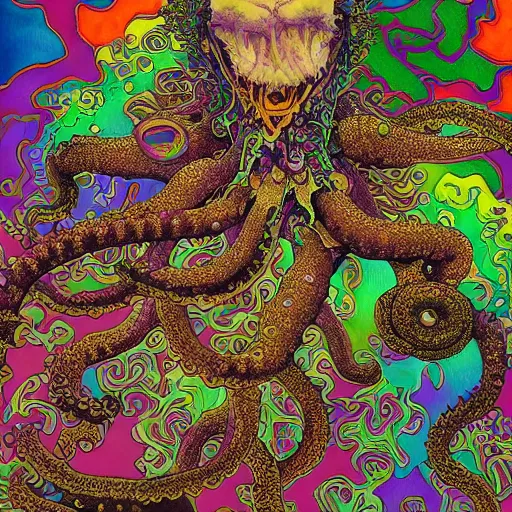 Image similar to psychedelic deepdream maximalist splashing eldritch tentacle tendril octopus nightmare hyperviolent deepdream maximalist hyperrealism realistical photo - realistic photography hell hellscape blitzkrieg ww 3 terror horror art victo ngai yoji shinkawa apophasis shintaro kago apophasis hyperrealism alphonse mucha yoji shinkawa apophasis