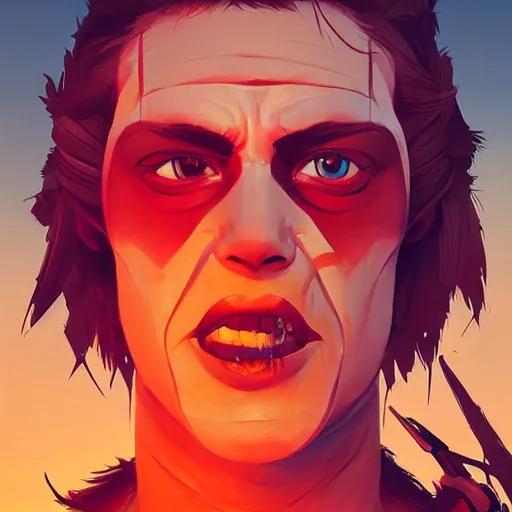 Image similar to face icon stylized minimalist mad max, loftis, cory behance hd by jesper ejsing, by rhads, makoto shinkai and lois van baarle, ilya kuvshinov, rossdraws global illumination