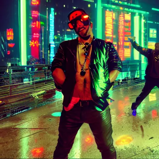 Image similar to cyberpunk gay gangnam style, full hd