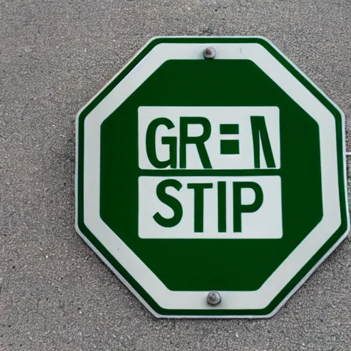 Image similar to green stop sign