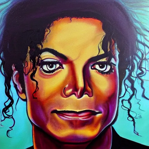 Prompt: michael jackson, metaphysical painting