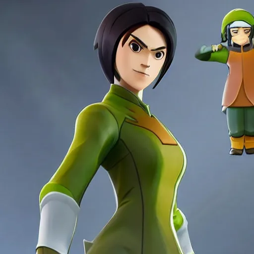 Image similar to toph beifong in fortnite, character render, full body shot, highly detailed, in game render