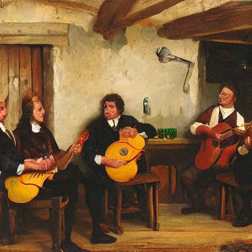 Image similar to the corries performing music in a tavern