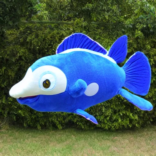 Image similar to a large Dory plush toy, realistic