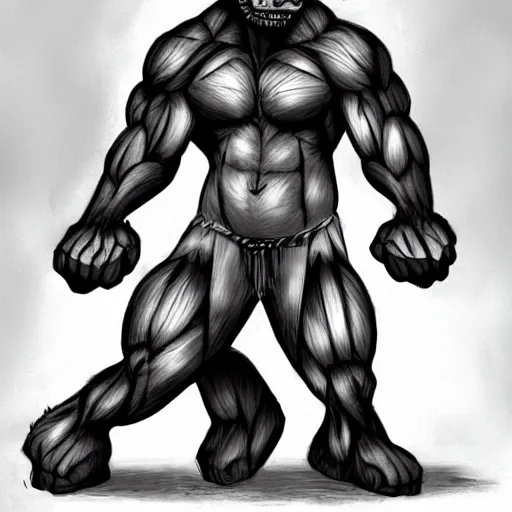 Prompt: A standing tiger showing off his muscles, featured on DeviantArt, FurAffinity