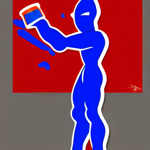 Image similar to Pepsiman is throwing cans of pepsi at elderly woman. digital art