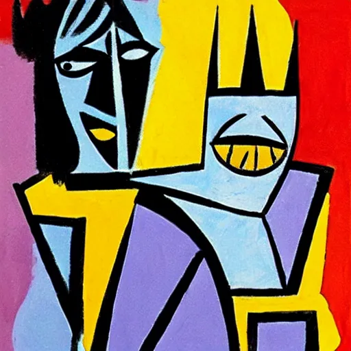 Prompt: in the style picasso batman