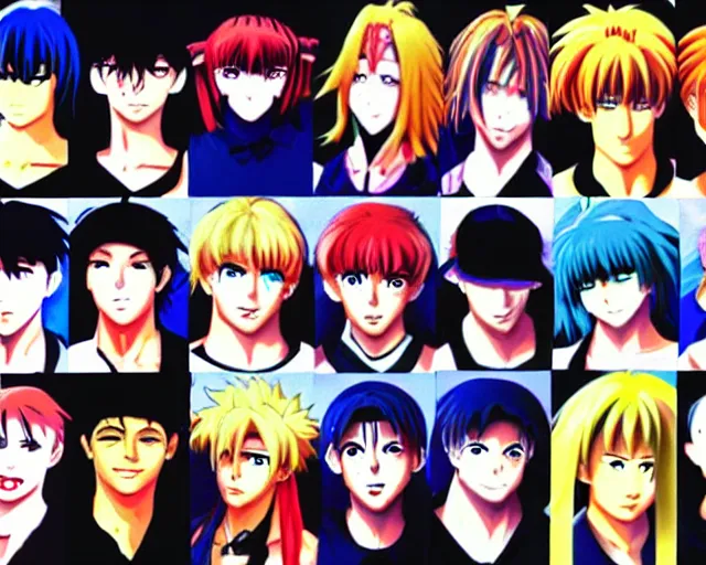 group of 9 0's anime characters | Stable Diffusion | OpenArt