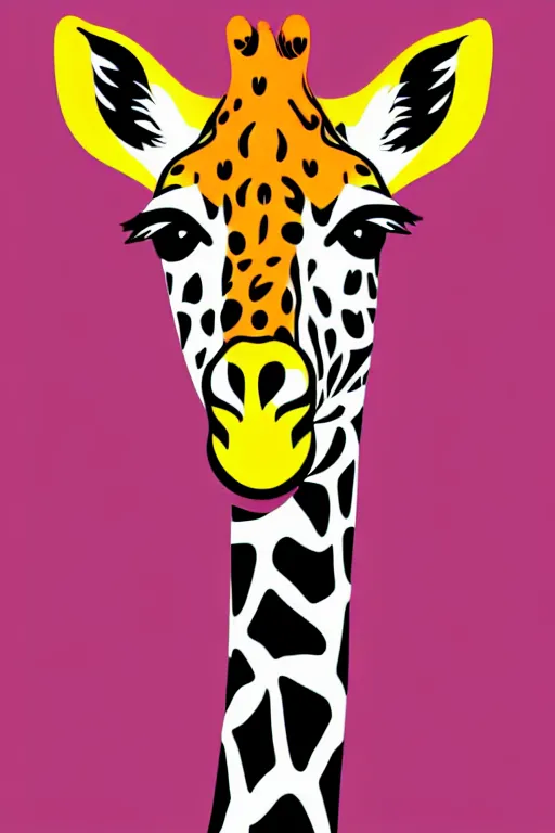 Image similar to minimalist boho style art of a colorful giraffe, illustration, vector art