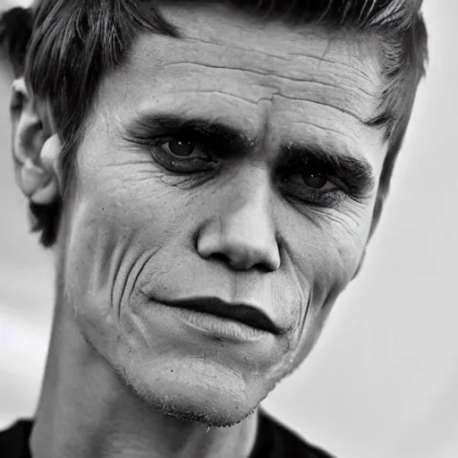 Image similar to willem dafoe and justin bieber have a son