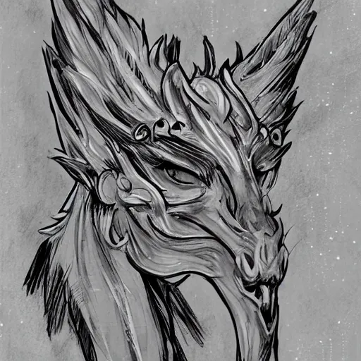 Prompt: noble anthropomorphic silver dragon, headshot profile picture, cute ears, large eyes, male, commission on furaffinity, sketch drawing, smooth scales