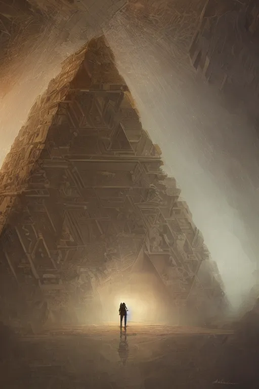 Image similar to inside of a pyramid of gizah, intricate, elegant, volumetric lighting, digital painting, highly detailed, artstation, sharp focus, illustration, concept art, ruan jia, steve mccurry