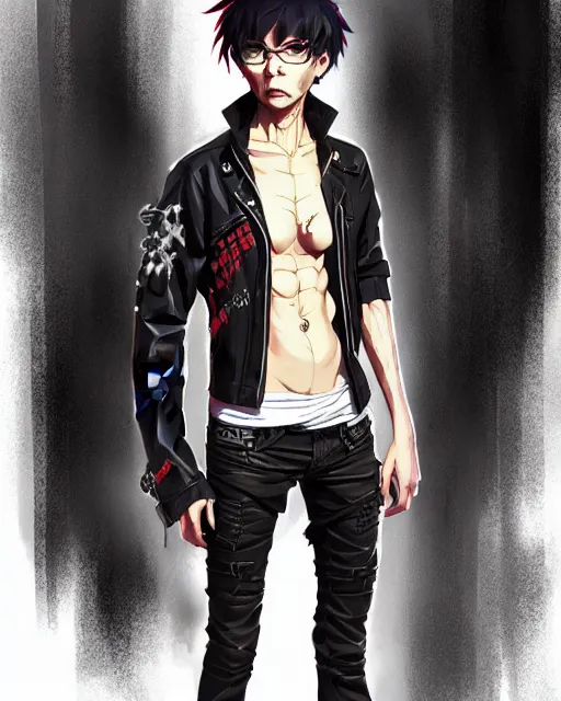 concept art of a male punk street clothes cyberpunk Stable Diffusion