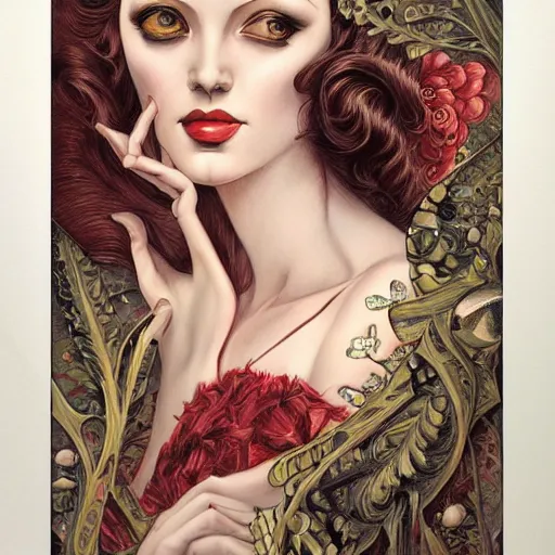 Image similar to an art deco portrait in the style of anna dittmann and donato giancola and charles dulac.