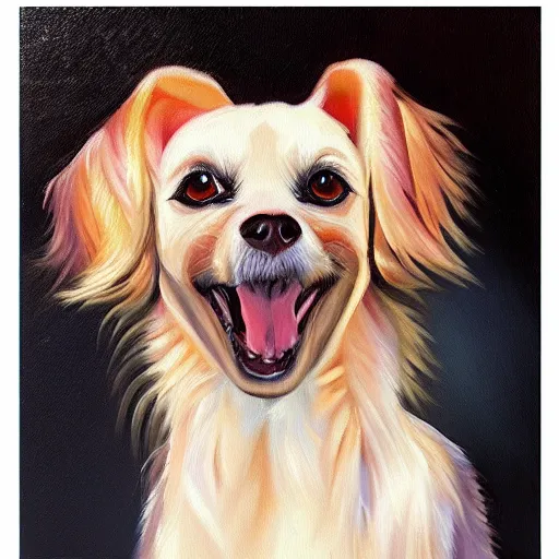 Prompt: oil painting of an anime dog girl, cute face