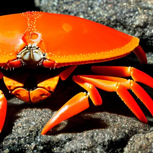 Image similar to “photograph of a crab made out of orange agate, beautiful, hd, highly detailed, 8k”