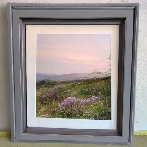 Image similar to a ultra high definition pastel coloured photograph from a holiday photo album. the photo is a medium frame, 5 0 mm depicting public viewpoints from areas of outstanding natural beauty in an alien world with pale pastel coloured flora. no artefacts. highly detailed.