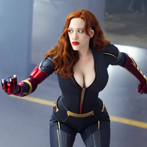 Image similar to a still of kat dennings as black widow in iron man 2 ( 2 0 1 0 )