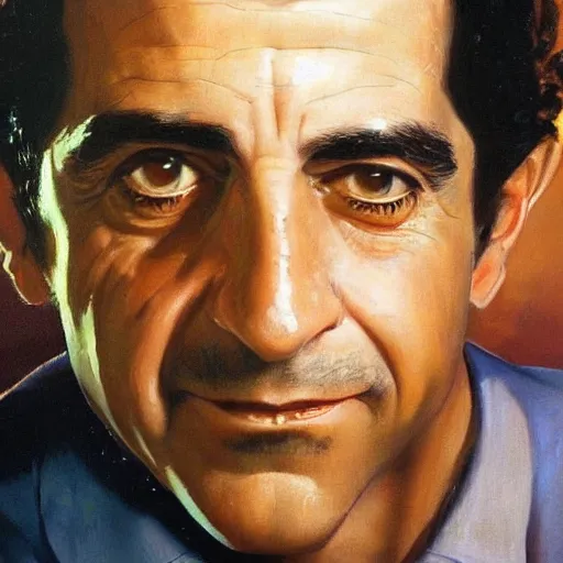 Image similar to ultra realistic portrait painting of young tony shalhoub, art by frank frazetta, 4 k, ultra realistic, highly detailed, epic lighting