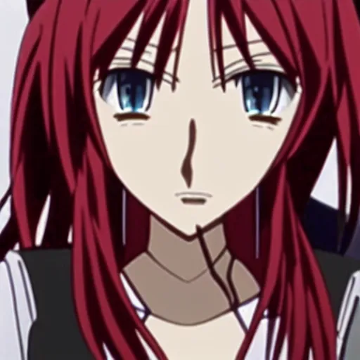 Image similar to a screenshot of rias from high school dxd